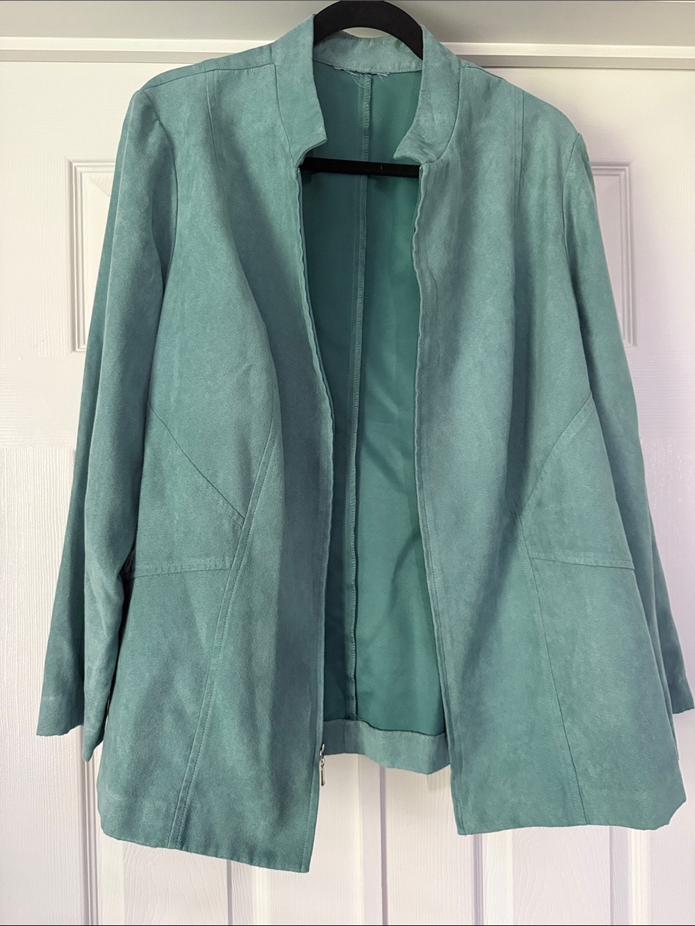 Light Teal Open-Front Women's Blazer Jacket